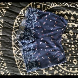Blue Scalloped  Floral Shorts!!!